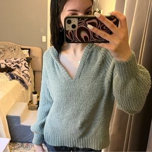 SO Fuzzy on or off the shoulder sweater